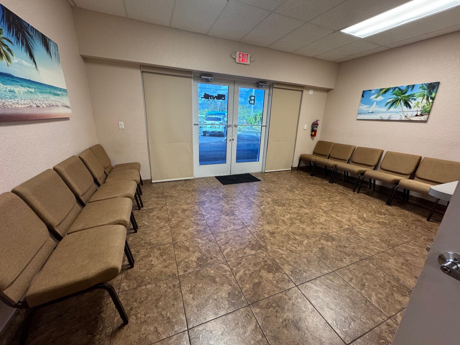 Patient reception waiting area West Palm Beach dental practice